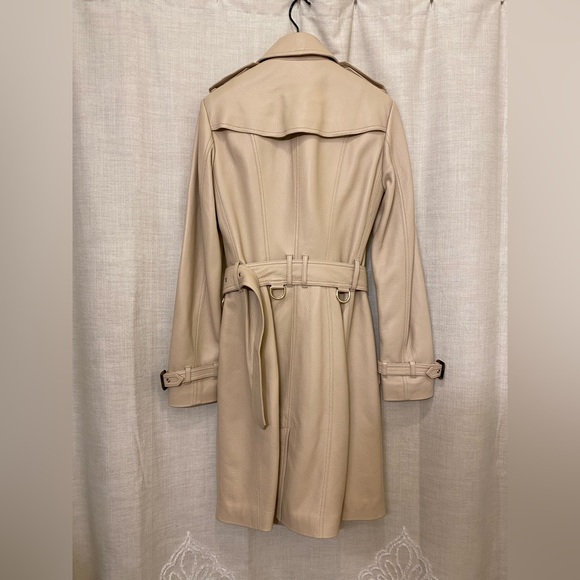 Burberry London beige cream leather trench coat - Picture 5 of 13